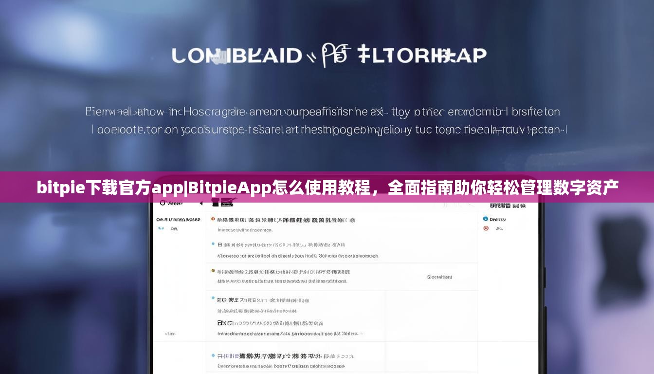 bitpie下载官方app|BitpieApp怎么使用教程，全面指南助你轻松管理数字资产