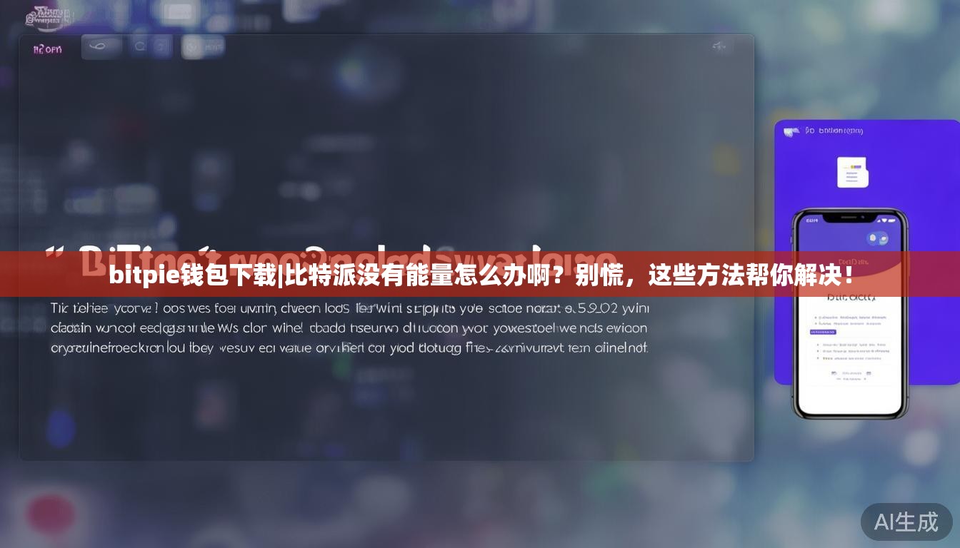 bitpie钱包下载|比特派没有能量怎么办啊？别慌，这些方法帮你解决！